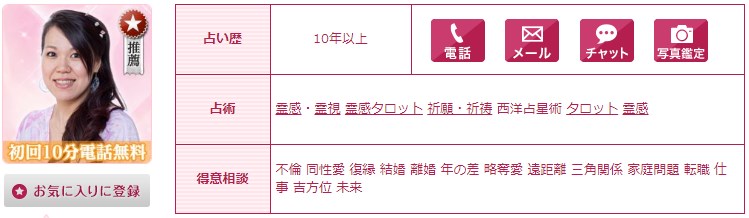 電話占いウラナの藍(あい)先生のプロフィール画像