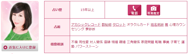 電話占いウラナのアレイナ先生の画像